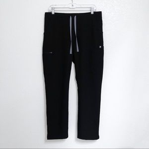 FIGS Yola Skinny Scrub Pants Women's Size Medium Stretch Drawstring Black